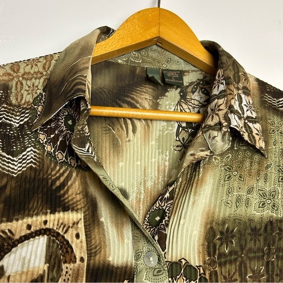 VTG Serenade Plus Sz  L Whimsigoth Flare Sleeve Boho artsy Button Down Sheer Top - Picture 7 of 13